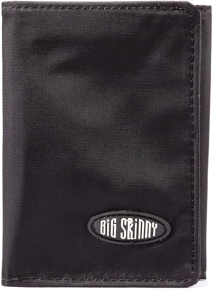 Big Skinny Men's RFID Blocking Tri-Fold Slim Wallet, Holds Up to 25 Cards, Black