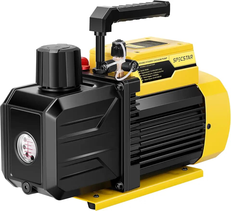 SPECSTAR 110V 3/4 HP 7.2 CFM Dual Stage Rotary Vane HVAC Air Vacuum Pump
