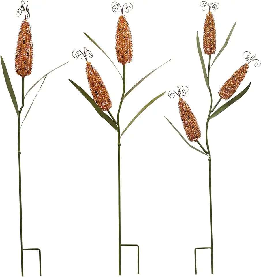 Metal Corn Garden Stakes Fall Decor Decorative Yard Sign Lawn Decoration