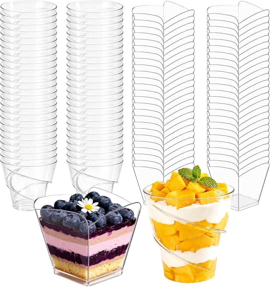 100 Stück Dessertgläser Plastik, Dessertbecher Plastik 160ml desert becher