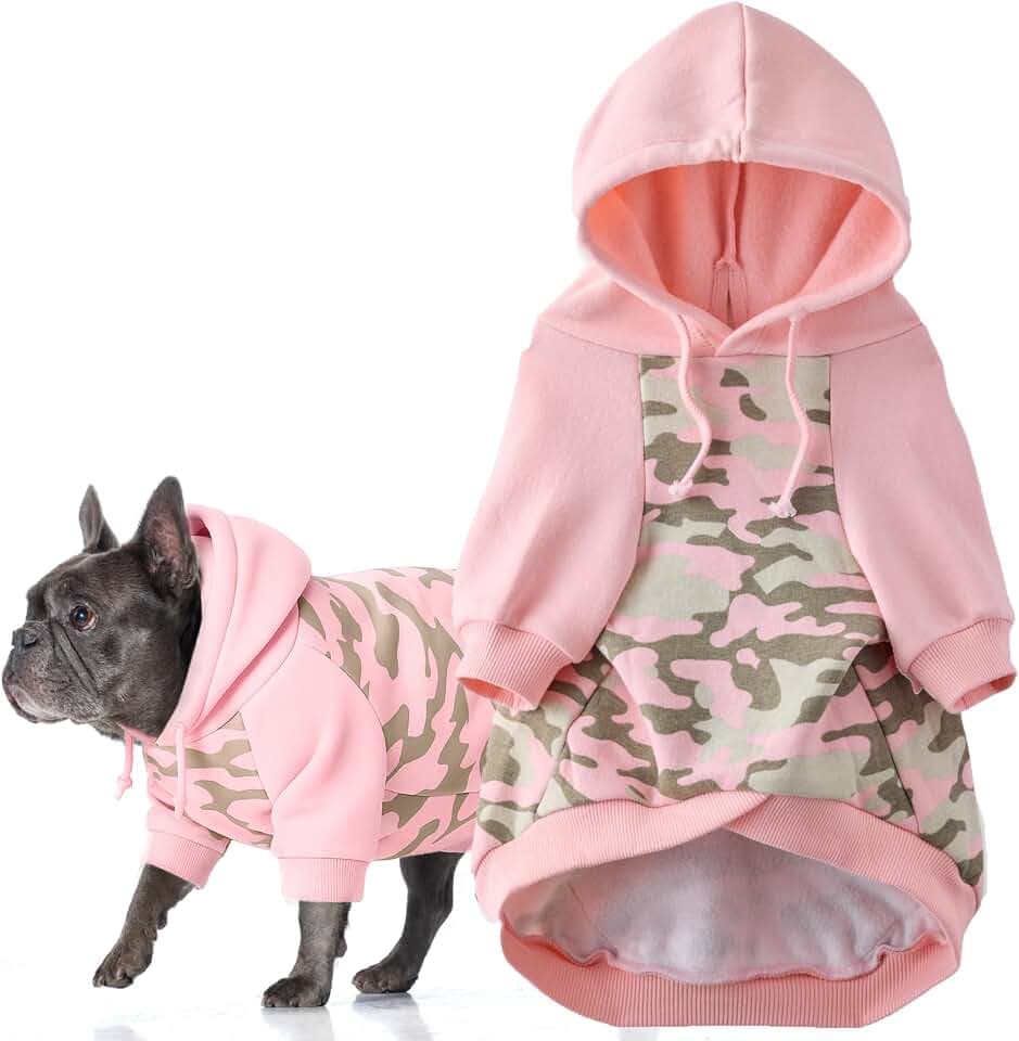 Pet Passion Rocky II Dog Hoodie, Pink Half Camo, XXX-Small