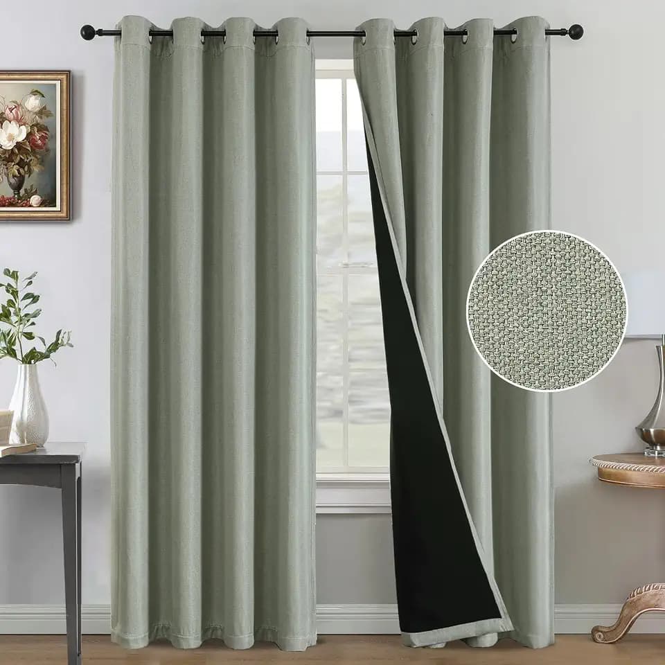 H.VERSAILTEX 95% Blackout Curtains for Living Room, 84 Inch, Heather Sage