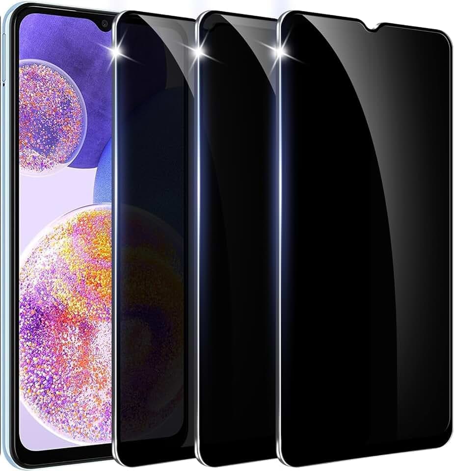 【4 Pack】 Designed for Samsung Galaxy A13/A23 Privacy Screen Protector【Support Fingerprint Unlock】 9H Tempered Glass,Anti-Spy Film Compatible With Galaxy A23/A13