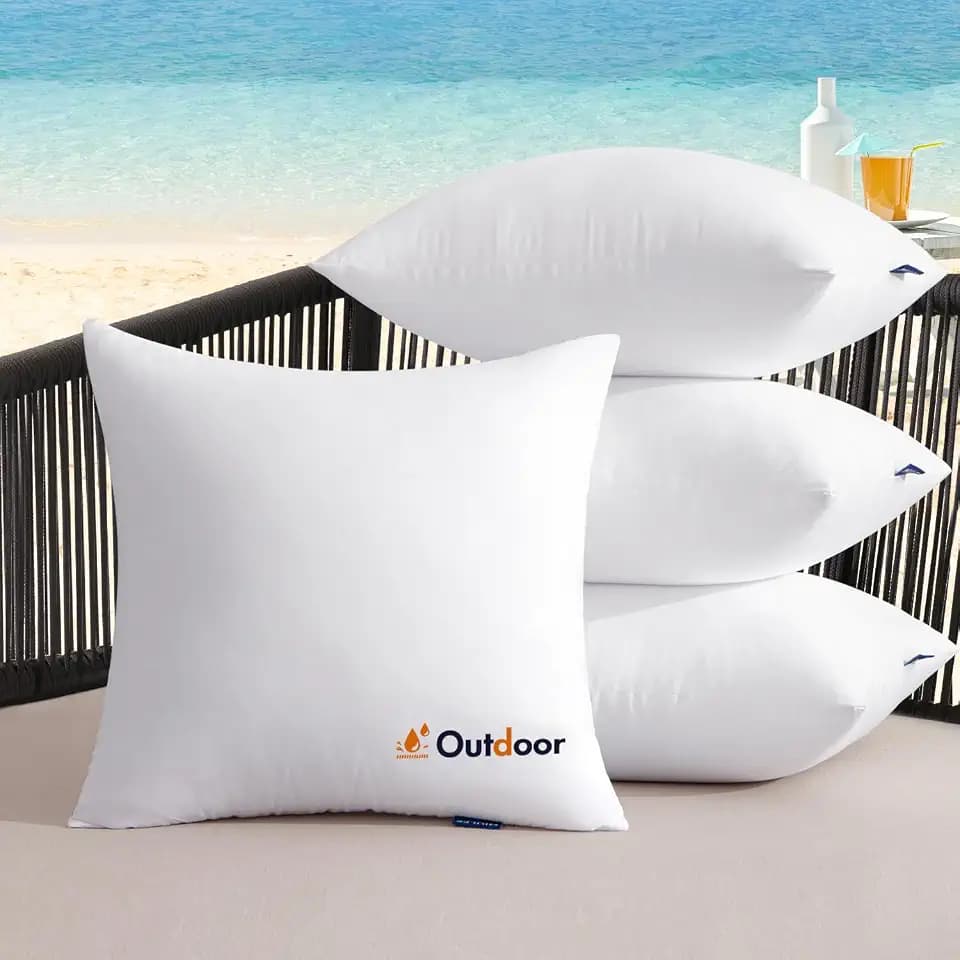 MIULEE Outdoor Pillows Set of 4 20x20 Waterproof Throw Pillow Inserts