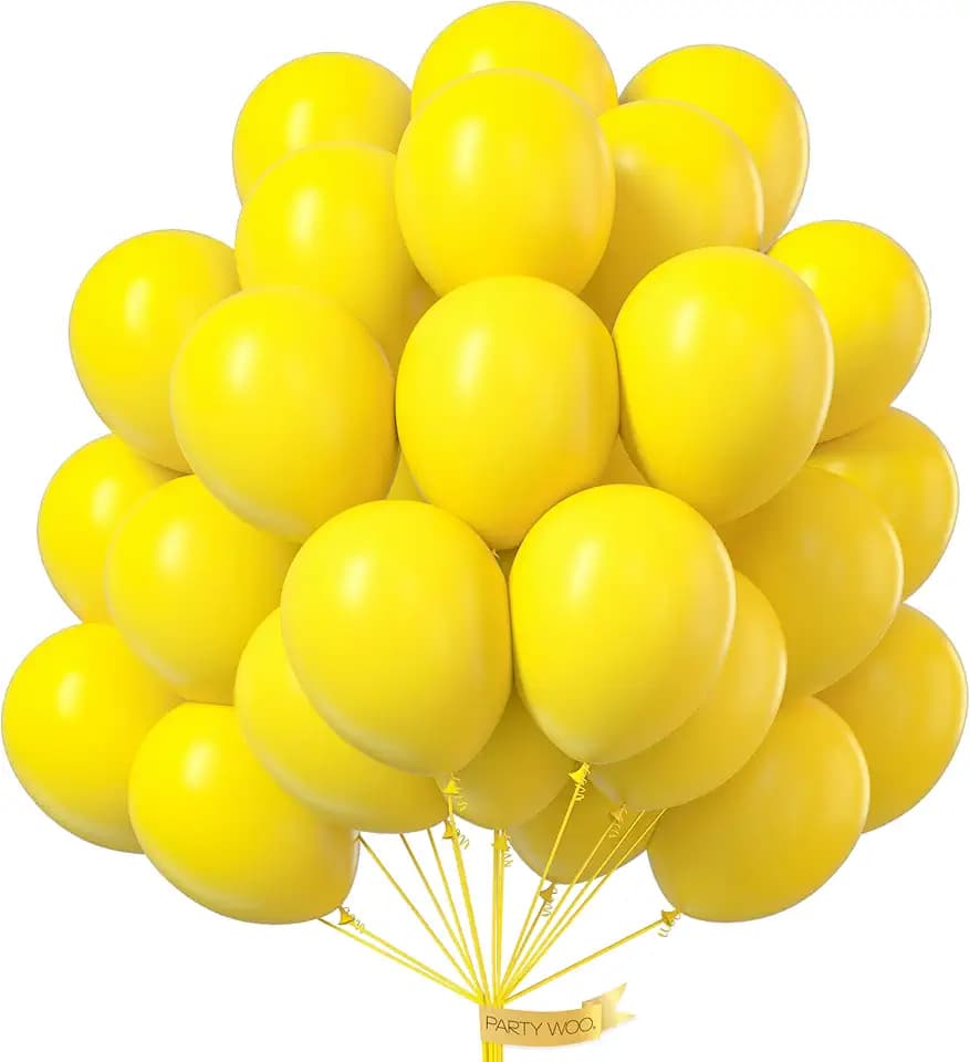 PartyWoo Yellow Balloons 101pcs Yellow Latex Helium Balloons 12 Inch