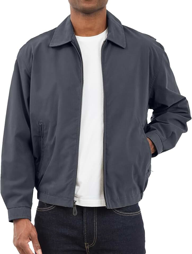 LONDON FOG Herren-Golfjacke mit Reißverschluss vorne (Normale und große Größen)