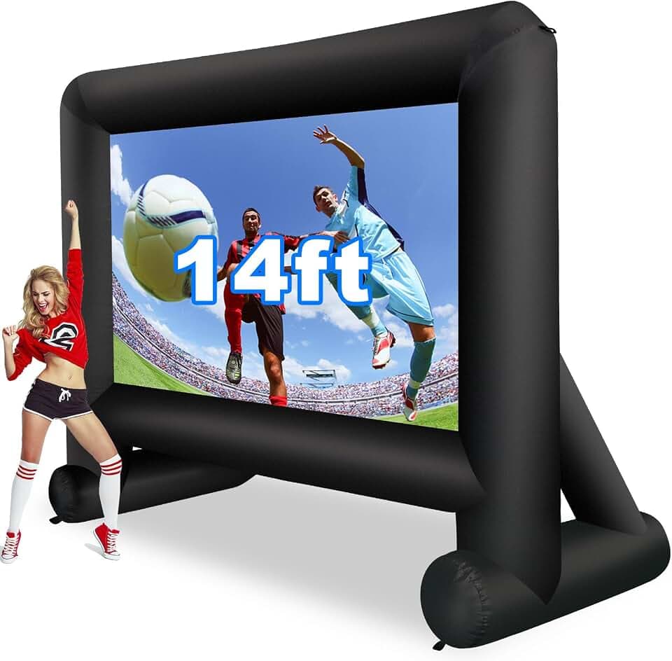 GZKYYLEGS 14 Feet Outdoor Inflatable Blow up Mega Movie Projector Screen