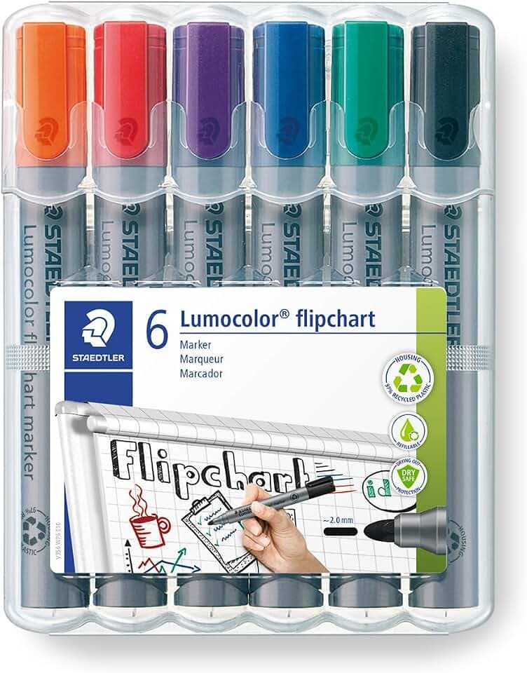 STAEDTLER Lumocolor 356 Flipchart Marker – 6er-Box, 2,0 mm