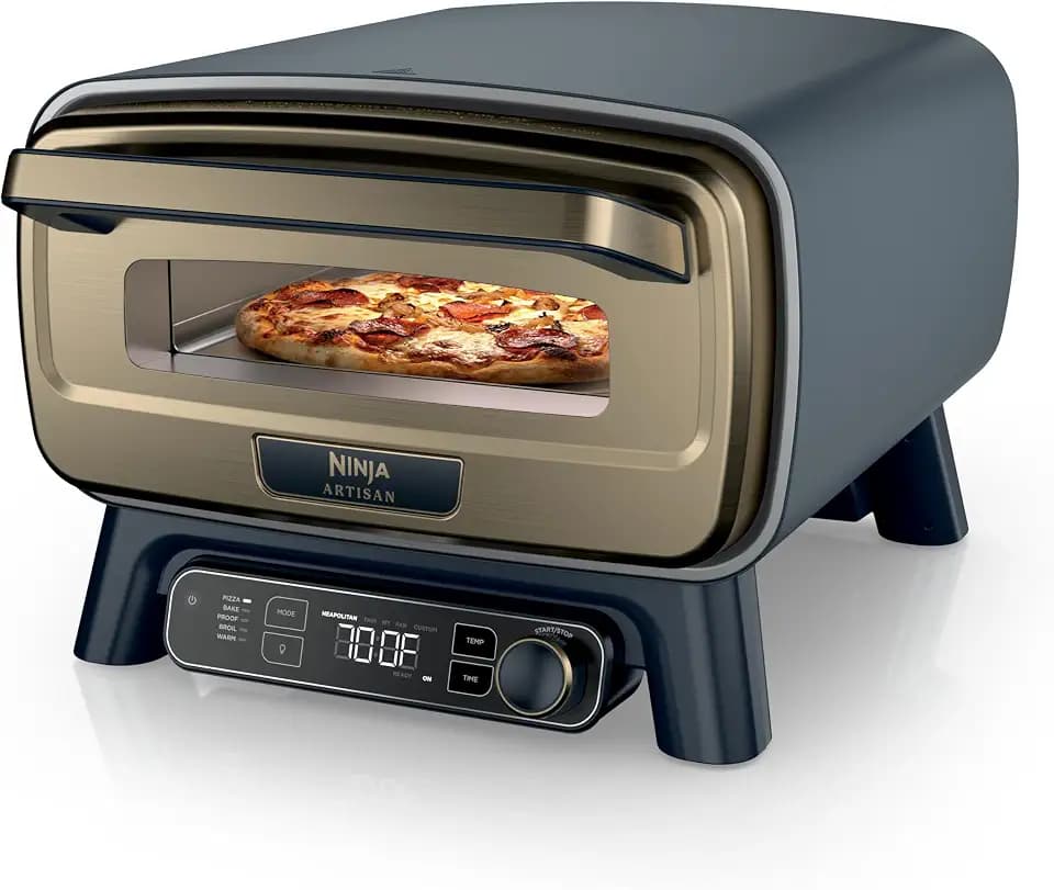 Ninja Artisan™ 5-in-1 Portable Electric Pizza Oven, Blue & Gold, MO201BL1
