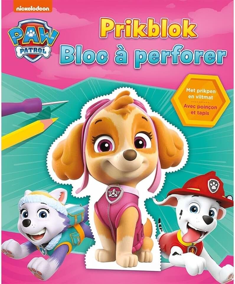 Paw Patrol prikblok (roze) / La Pat'patrouille bloc à perforer (rose)