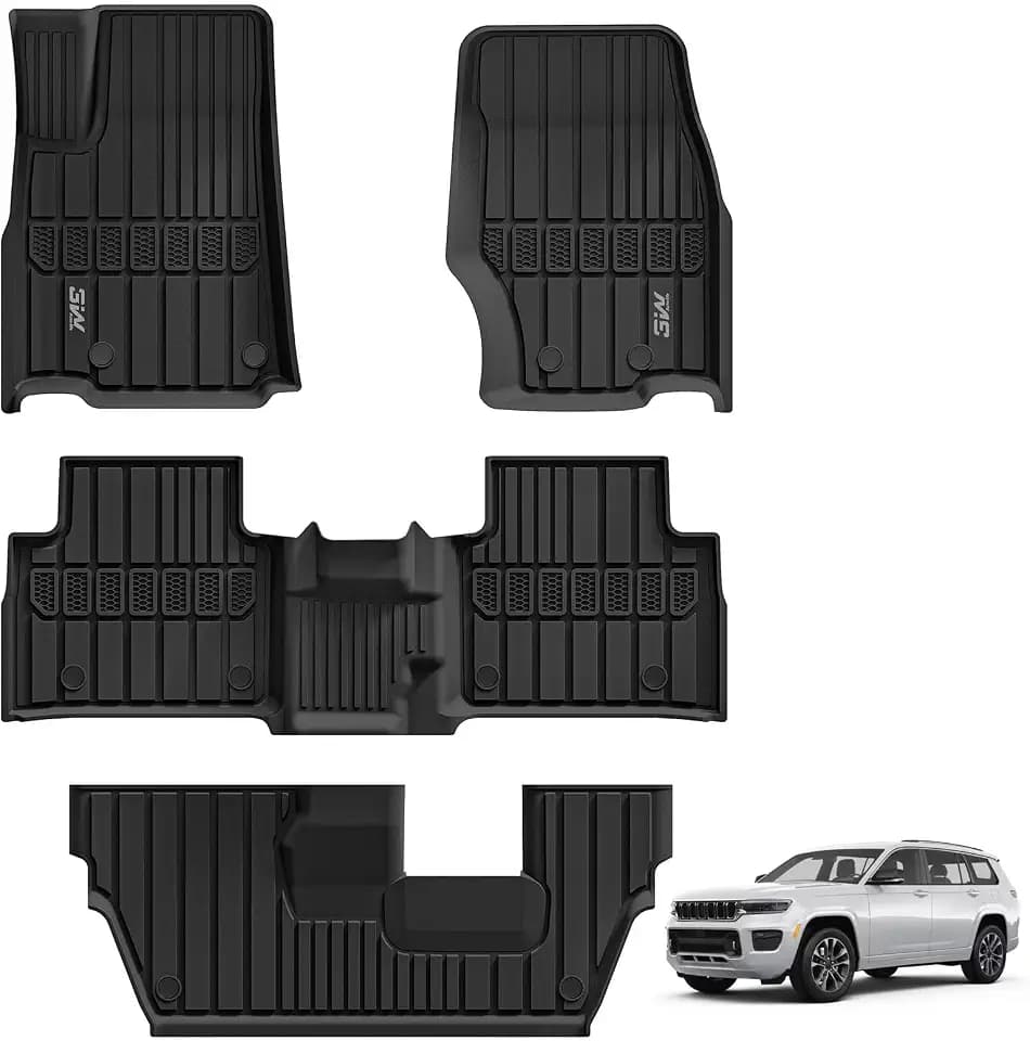 3W Floor Mats for Jeep Grand Cherokee L 2021-2026 (7 Seat Only)