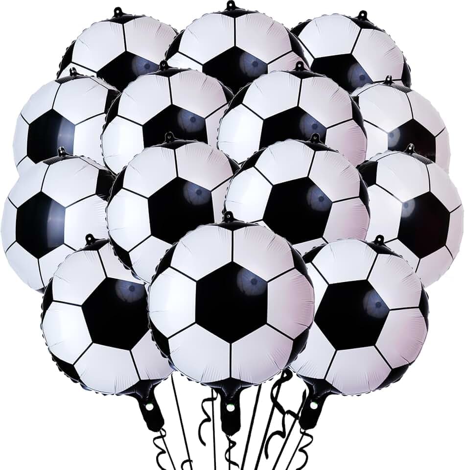 14 Pcs Soccer Party Balloons,18 Inch Soccer Foil Balloon Sports Theme for Soccer Themed Party Decorations,Soccer Balloons Birthday Party Sports Party Supplie
