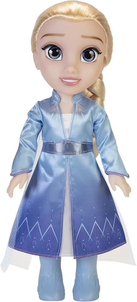 Disney Frozen 2 ELSA Reisepuppe, 35 cm große Puppe mit vom Film inspiriertem Kult-Modekleid, Stiefeln und Langen geflochtenen Haaren für zusätzlichen Spielspaß, für Mädchen ab 3 Jahren