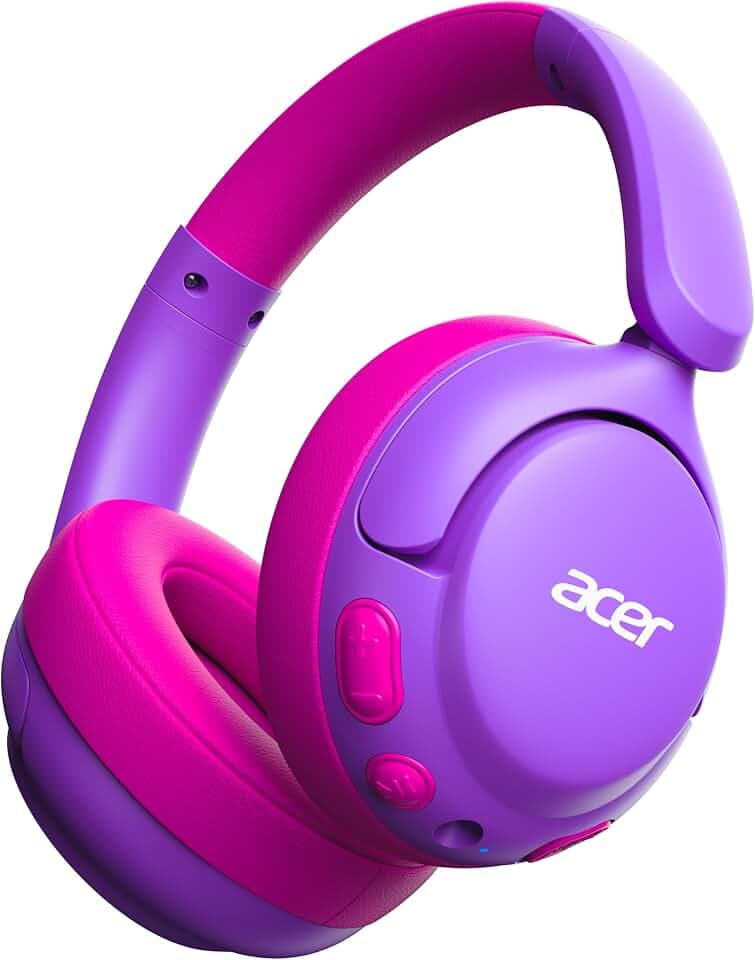 Acer Kids Bluetooth Headphones, 85dB Limiter, 75H, w/Mic OHR725
