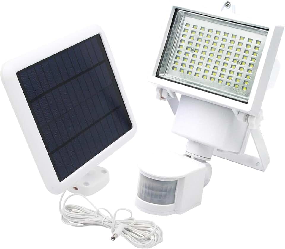 Lumisky 2 Stück Solarstrahler weiß Leistungsstarke Beleuchtung Solarpanel LED Weiß Cooper White H22cm mit Bewegungsmelder schwenkbar