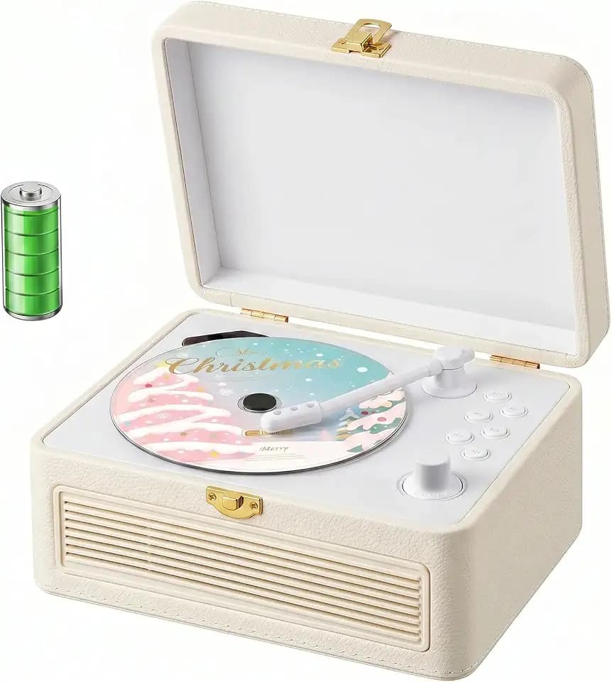 Gueray CD Player Portable Bluetooth Retro CD Players Rechargeable