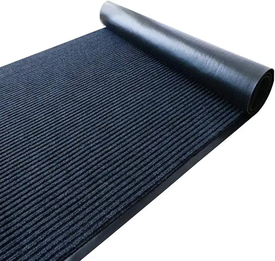 uyoyous 90x300cm Teppich Läufer Flur Fußmatte Schmutzläufer mit Rutschfester Rücken Schmutzfangmatte Teppichläufer für Räumen, Korridoren, Eingangsbereichen - （Grau, Rechteck）