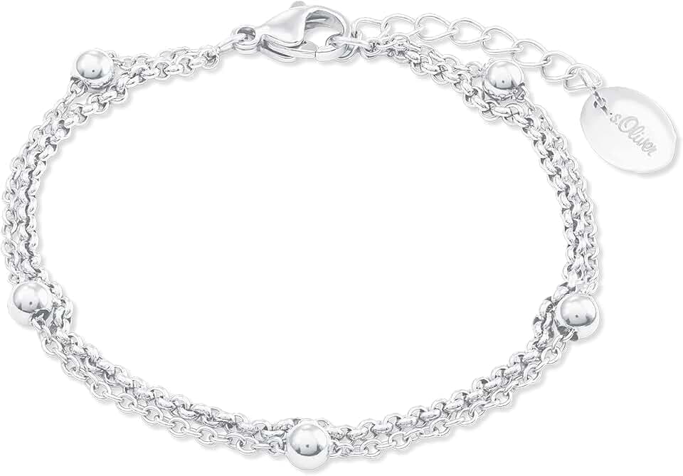 s.Oliver Armband 925 Sterling Silber/Edelstahl für Damen, Armschmuck, Motiv, Kommt in Schmuck Geschenk Box