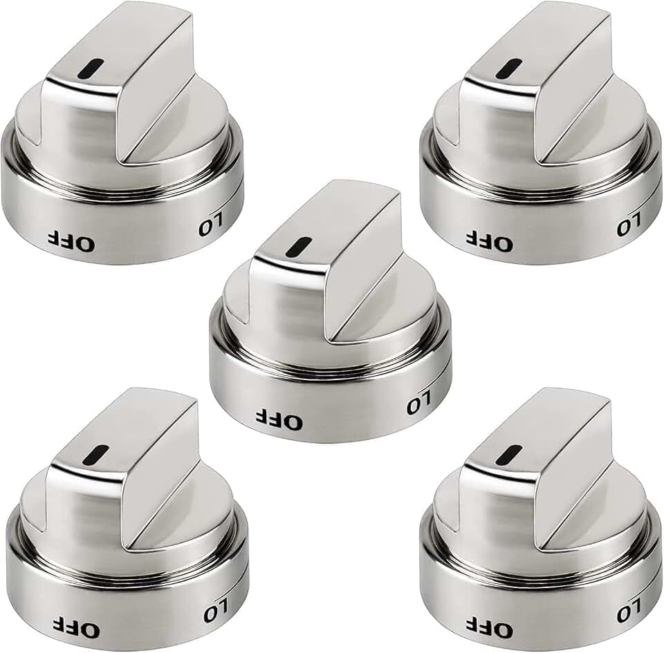 5PCSStainless Steel Stove Knob WB03X24818 Compatible for GE Stove Knobs Replacements/General Electric Stove Parts