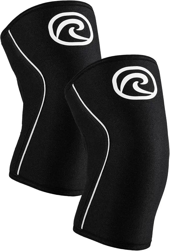 Rehband Power Max Kniebandage Kraftsport 7mm SBR/Neopren, wettkampfgeeignet, Knee Sleeves für Bodybuilding, Powerlifting, Crossfit & schweres Gewichtheben, Farbe:Schwarz - 1 Paar, Größe:XXL