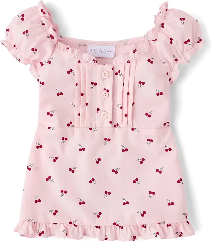 The Children's Place Girls' Smocked Short Sleeve Tops