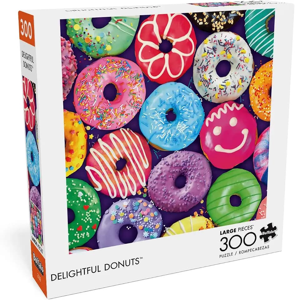 Buffalo Games Delightful Donuts,300 Piece Jigsaw Puzzle for Adults,21.25x15