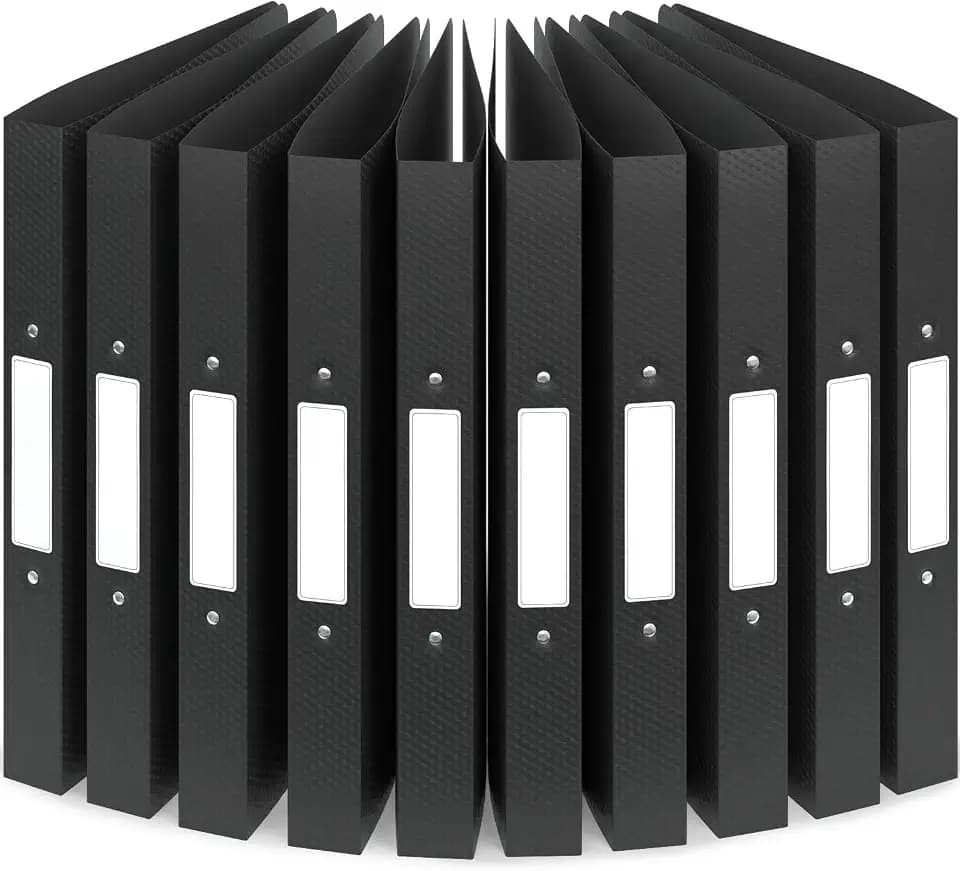 ACROPAQ - 10 x Ringbuch A4 - Mit 2 Ringen, Rückenbreite 3,5 cm, Nacht, Natur Farbkollektion - Ringhefter, Ringordner, Ordner A4 Schmal, Ringmappe A4, Schulordner