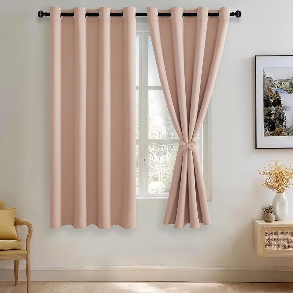 JIUZHEN Blackout Curtains for Bedroom Living Room 52 x 63 Inches Long