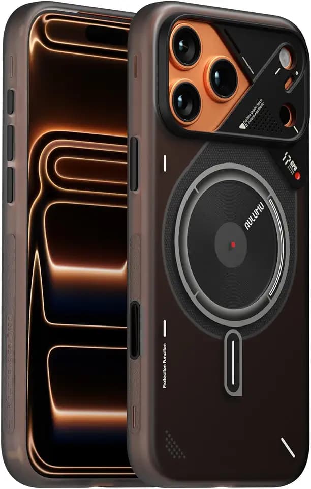 Aulumu A17 iPhone 17 Pro Magnetic Thermal Case | CoolHyper | with Camera Control | IMD Technology | Compatible with Magsafe | Touch Translucent Gray