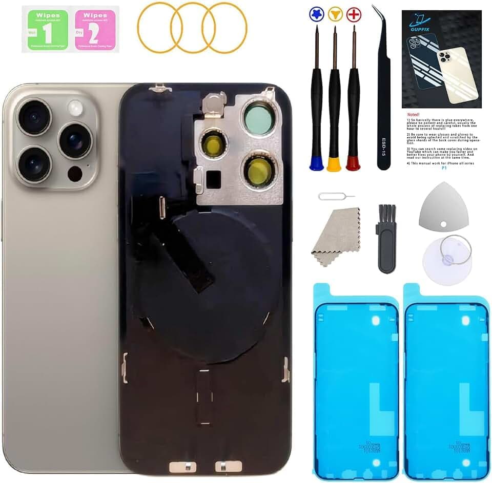 Back Glass Replacement for iPhone 15Pro with Repir Tools