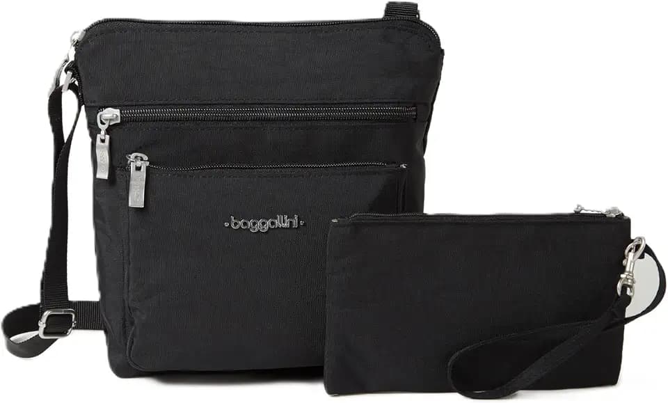 Baggallini Pocket Crossbody Bags for Women 8x8 Small Lightweight Durable Water-resistant Travel Purse W/Rfid