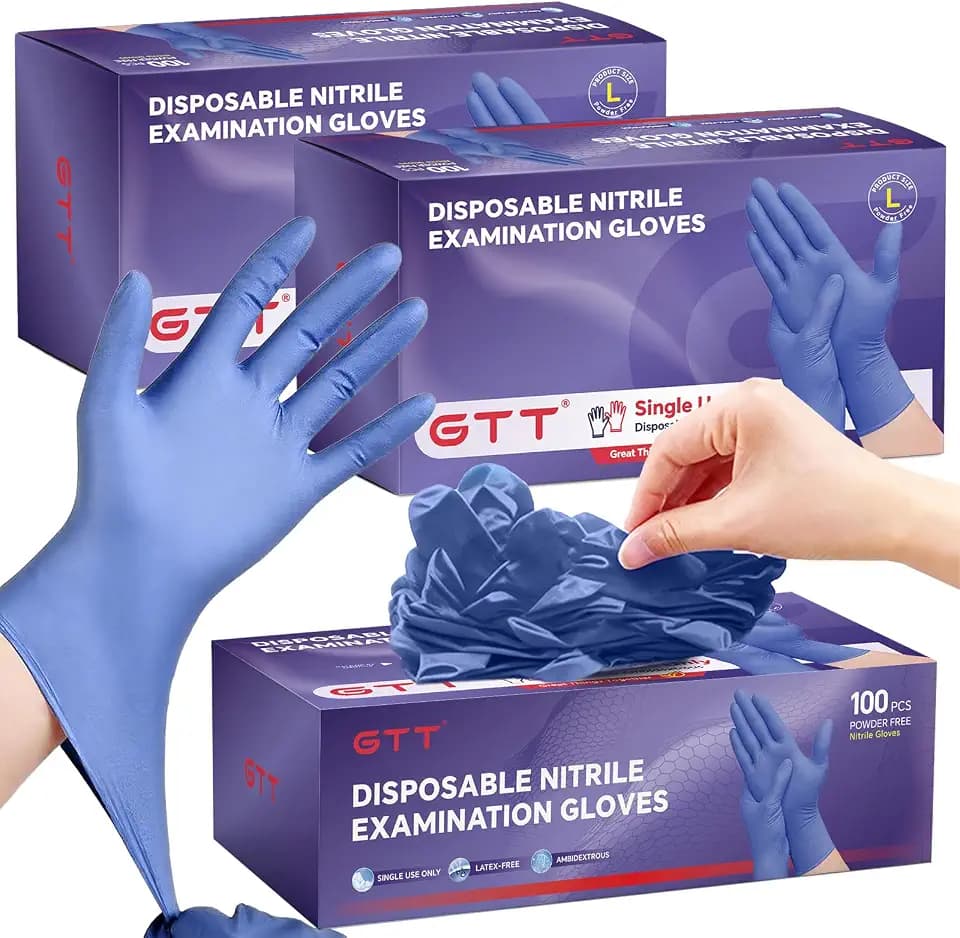 GTT Purple Nitrile Exam Gloves 3.5 Mil