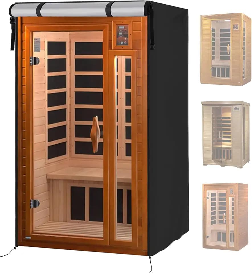420D Outdoor 1 to 2-Person Sauna Cover,39.8"Lx37.4"Wx72.8"H,Black