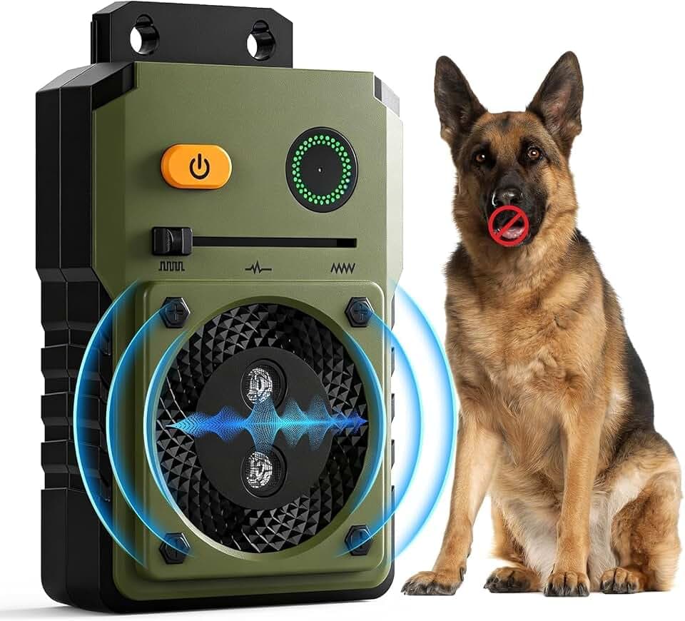 Anti Bell Gerät-50FT Effektive Antibell für Hunde-Auto Hundebellen Abschreckung Außenbereich-3 Frequenzen antibell ultraschall gerät-IPX4 Ultraschall Hunde Repeller-mittlere und große Hunde Sicher