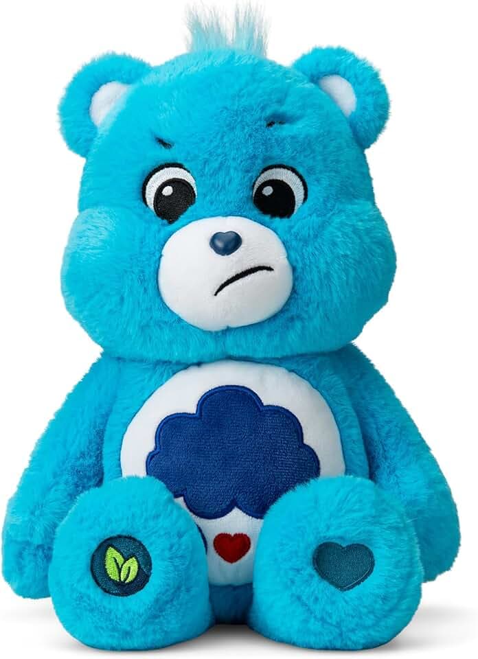 Care Bears 14” Grumpy Bear - Blue Plushie for Ages 4+ – Perfect Stuffed Animal Holiday, Birthday Gift, Super Soft and Cuddly – Good For Girls and Boys, Employees, Collectors
