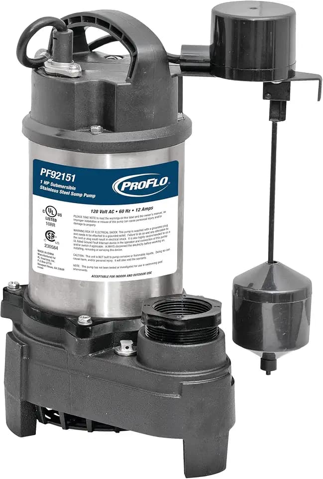 PROFLO PF92151 1 HP Stainless/Cast Iron Sump Pump