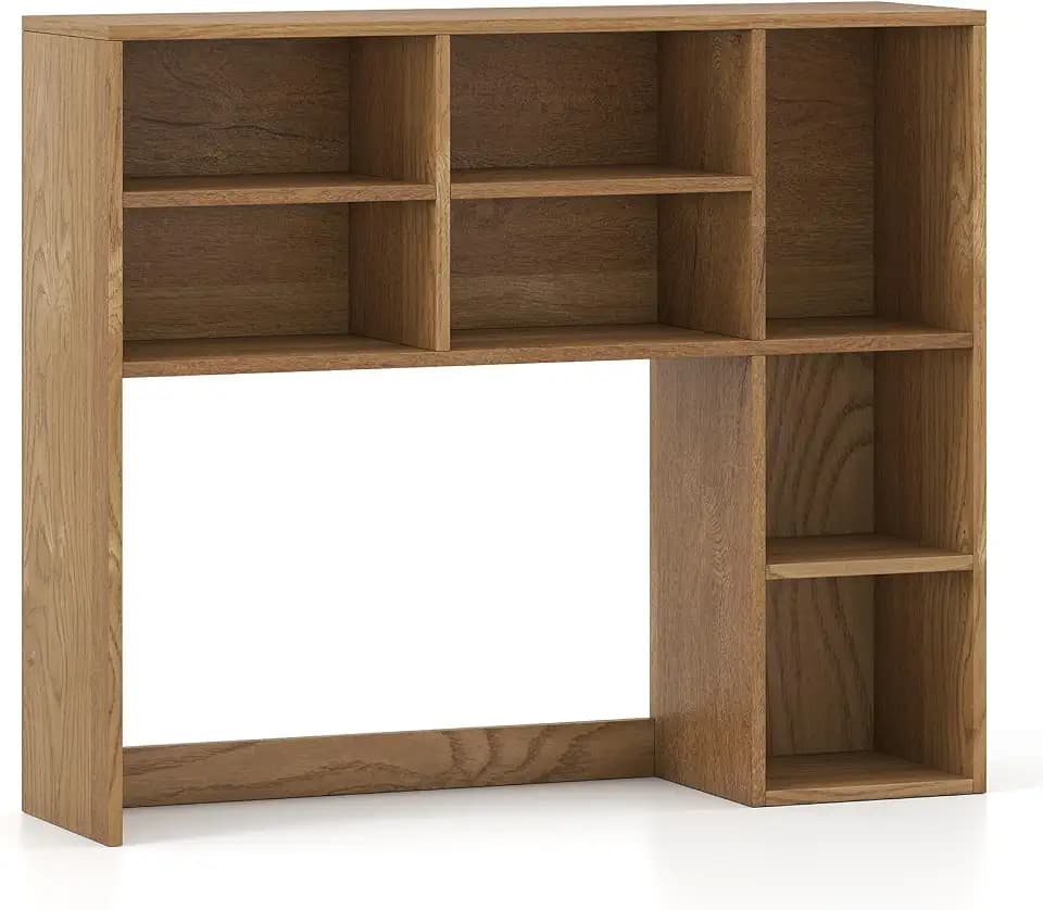 LDAILE 31'' Desk Shelf, 3-Tier Desk Hutch with 7 Shelves for Computer Desk, Desktop Bookshelf with 3 Adjustable Shelves for College Dorm Office Home Study Room Desk, 37 x 10 x 31 in