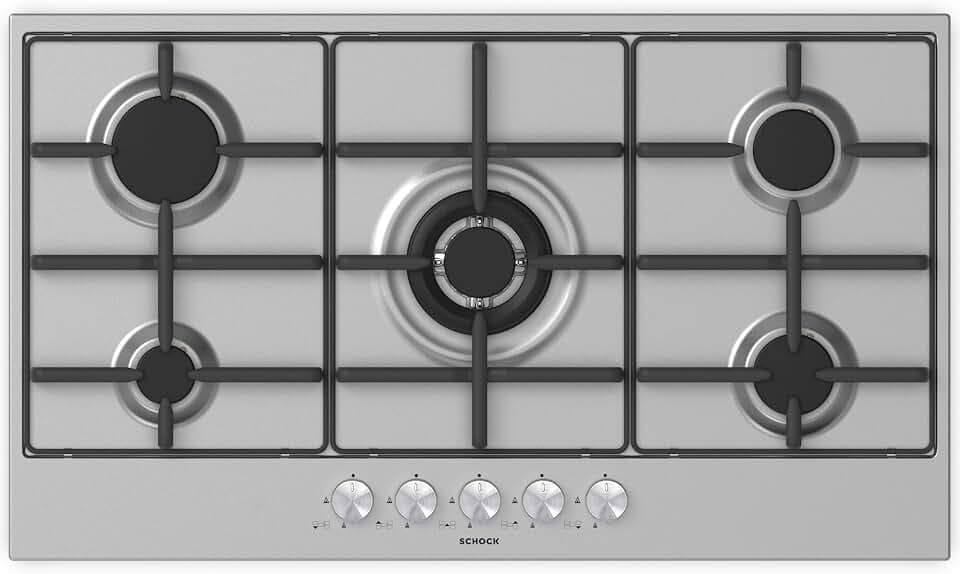 SCHOCK - Kochfeld mit 5 Brennern, Silber, PC90 AV, 860 x 500 mm, Edelstahl