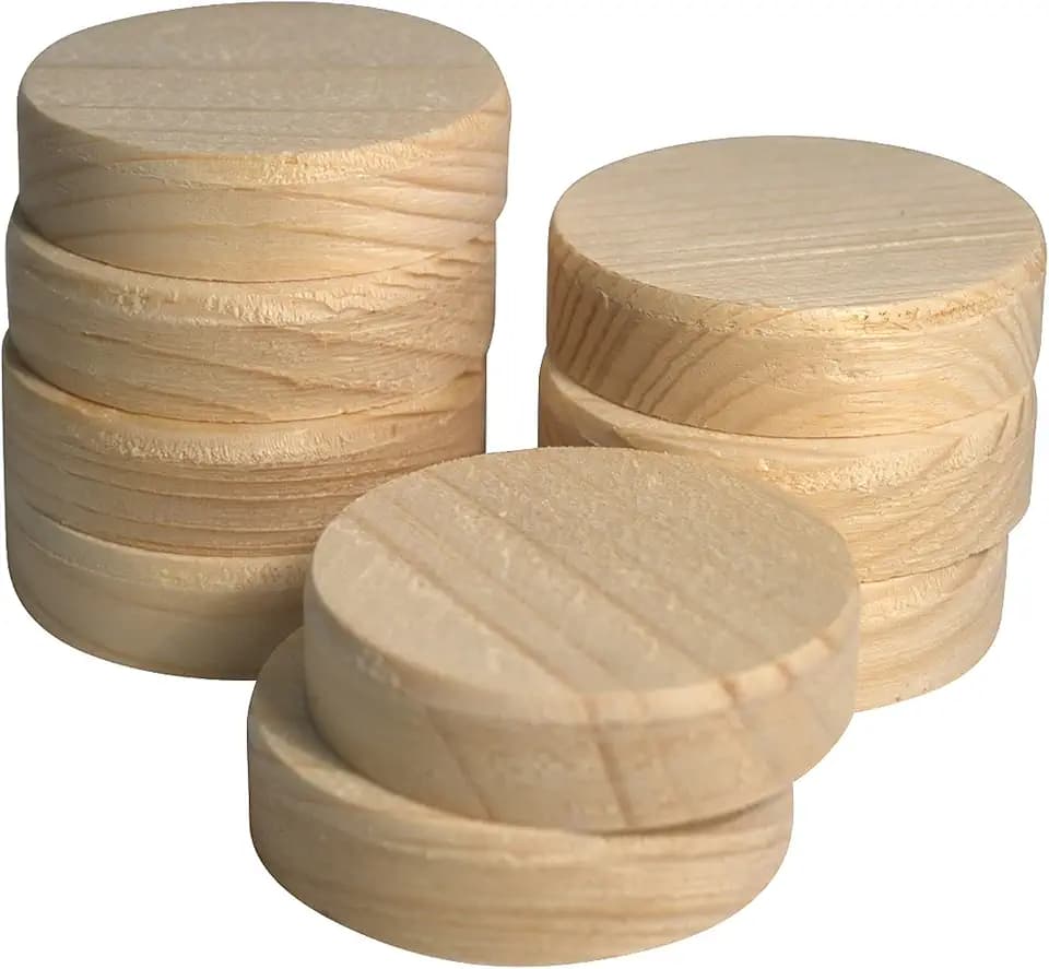 JOWE Querholzplättchen 40mm aus Fichte | 50 Stk Konusplättchen 40mm | - Holzstopfen 40 mm mit Fase