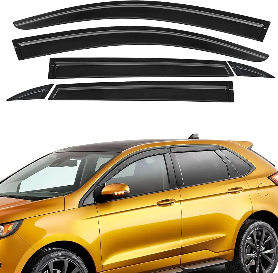 Rain Guard Wind Deflector Fit for Ford Edge 2015-2024 Black 6 PCS