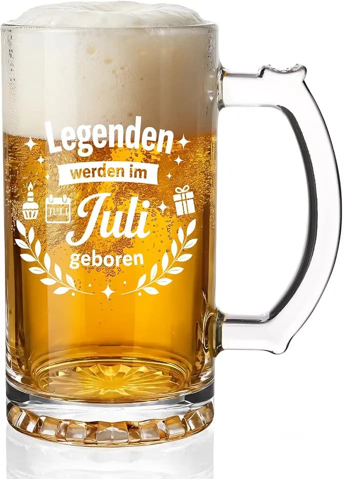 Geschenke für Männer, Legenden Werden im Juli Geboren, Lustiges 0,5 L Bierkrug Geburtstagsgeschenk für Papa, Vater, Opa, Sohn, Besten Freund, Ideale Geschenkidee für Kollegen und Mitarbeiter