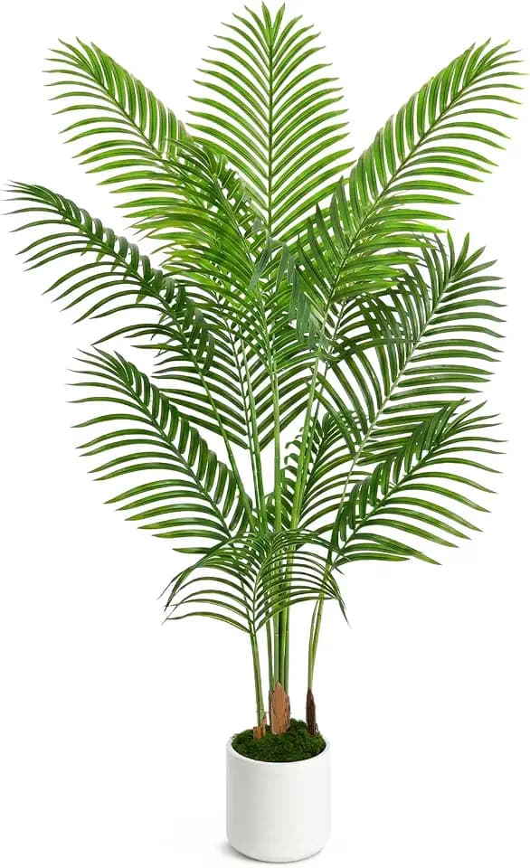 UPBUD Artificial Palm Tree, 5FT Tall Fake Plant, Faux Tropical Areca Tree
