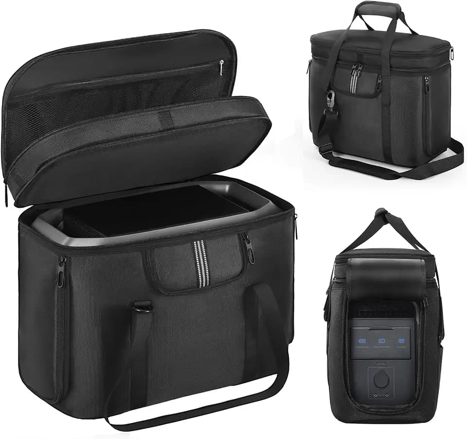 Portable Carrying Case Compatible with ECOFLOW DELTA 3 Plus/DELTA 3/Classic, Protective Storage Bag for Power Station and Accessories, with Multiple Quick Connect and Heat Dissipation Windows
