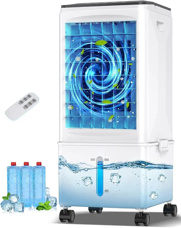 Portable Air Conditioners, Portable AC Unit, Evaporative Air Cooler w/2.5Gal Tank, Fast Cooling, 3 Speeds, Windowless Air Conditioner w/7H Timer, Swamp Cooler for Room Home Office Garage