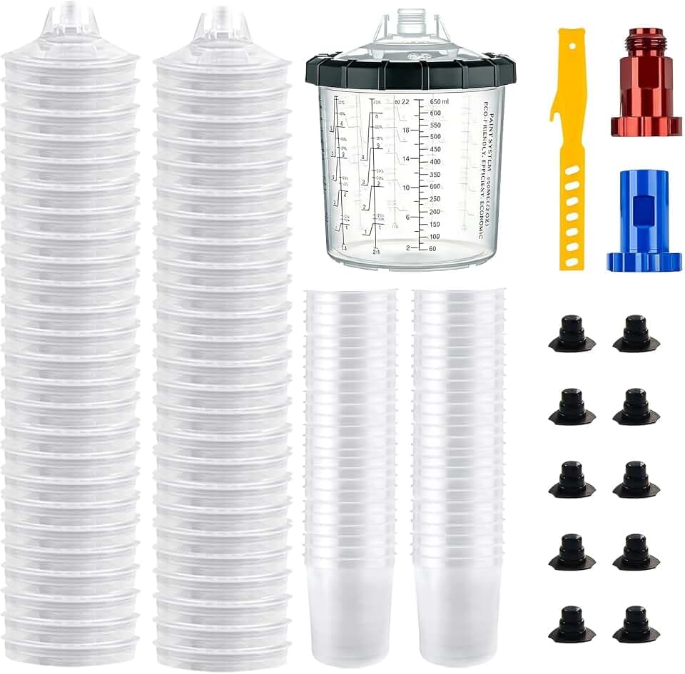 Disposable Paint Spray Gun Cup 50 Pack 22 Ounce(650ML)