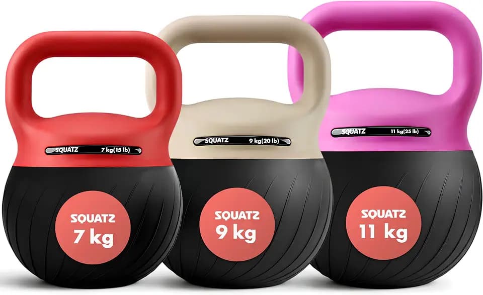 SQUATZ Kettlebell – Einzeln/Set, 7kg, 9kg, 11kg, Weiche Kugelhantel