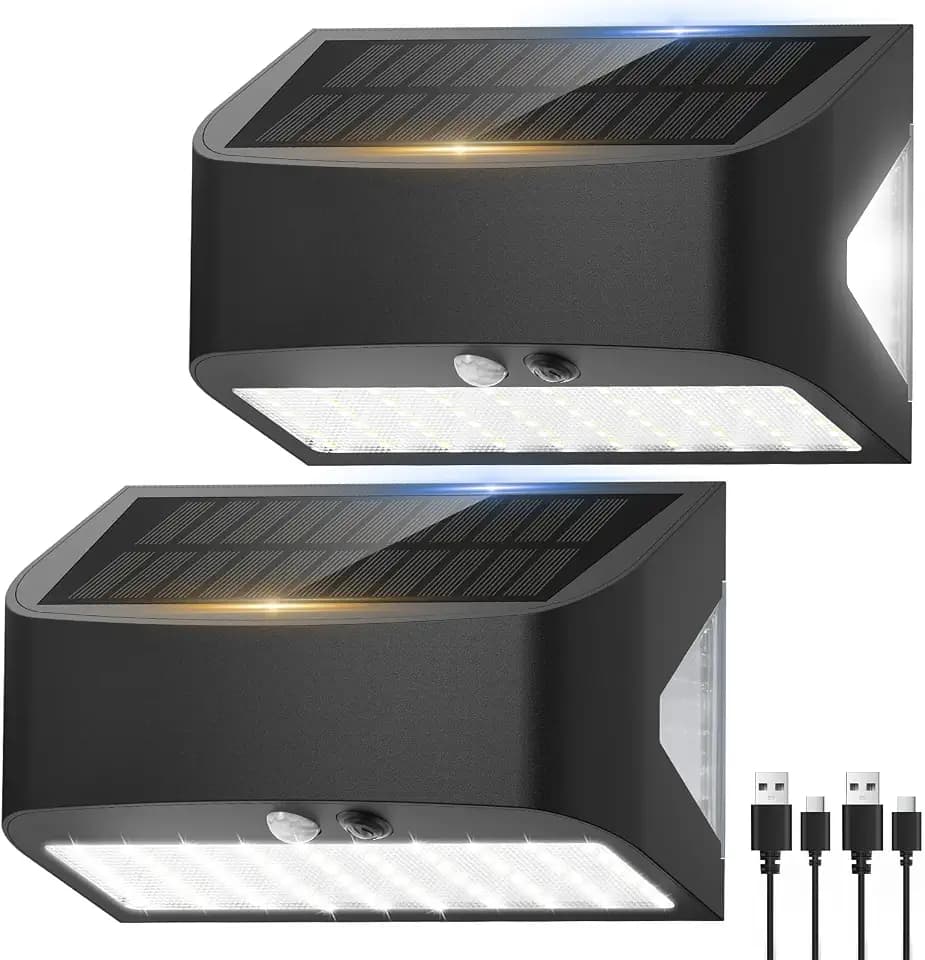 Solarlampen für Außen mit Bewegungsmelder, 18cm Große, IP65 Wasserdichte