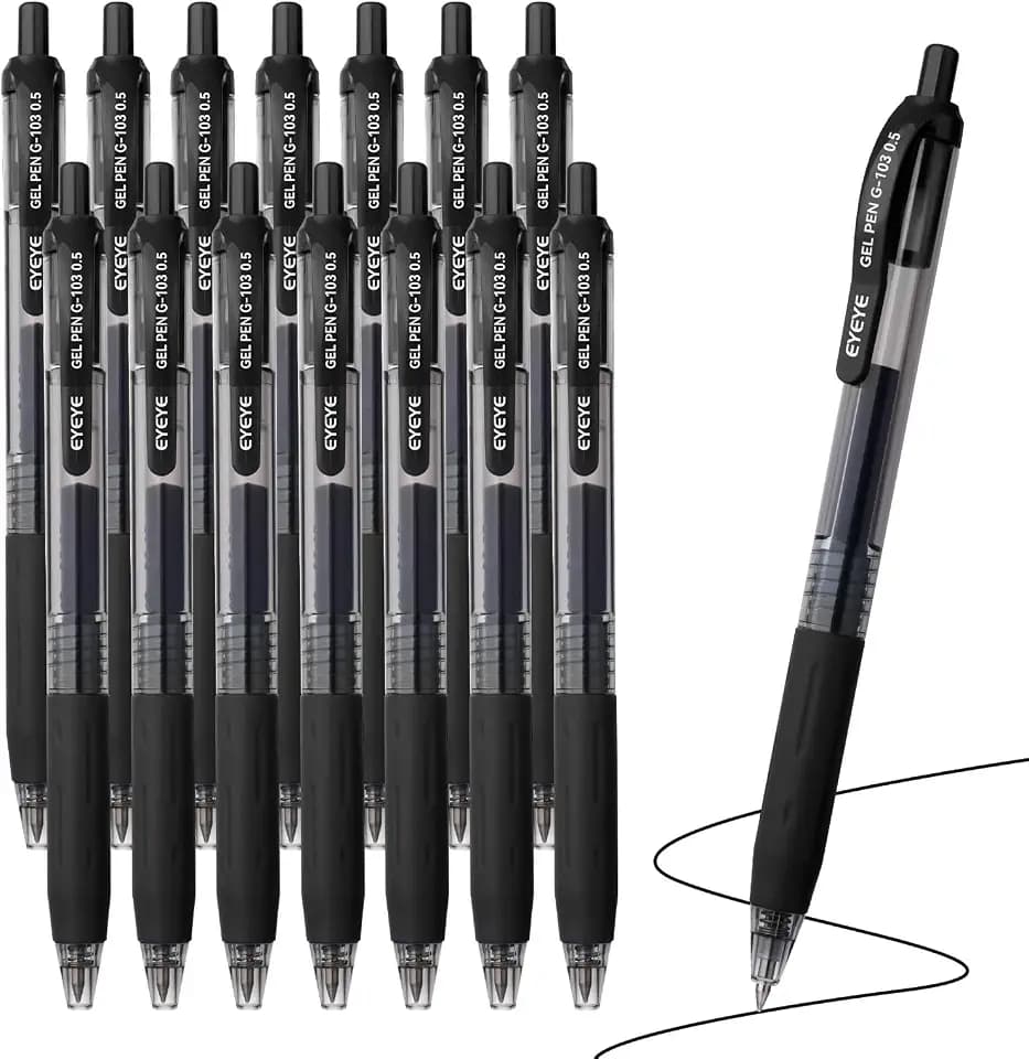 EYEYE Gelstifte 0,5mm 15er Pack Schwarz nachfüllbar
