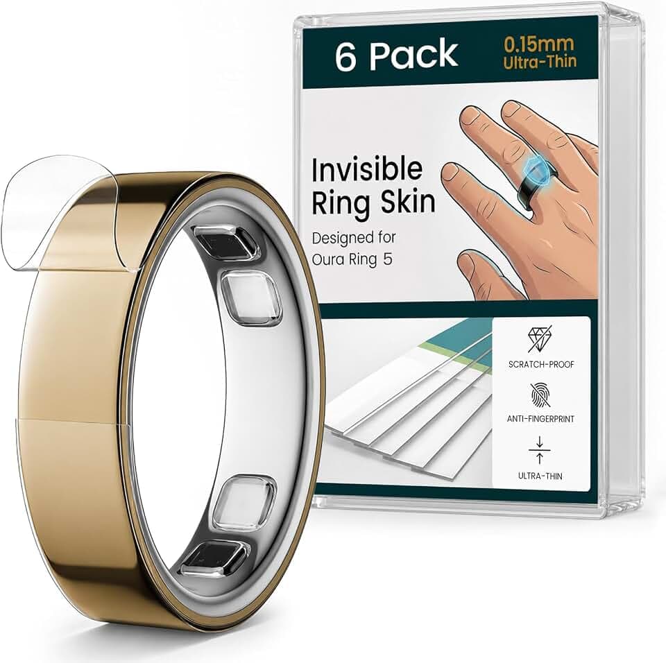 Skin Protector Compatible with Oura Ring 5 Cover, 6 Pack