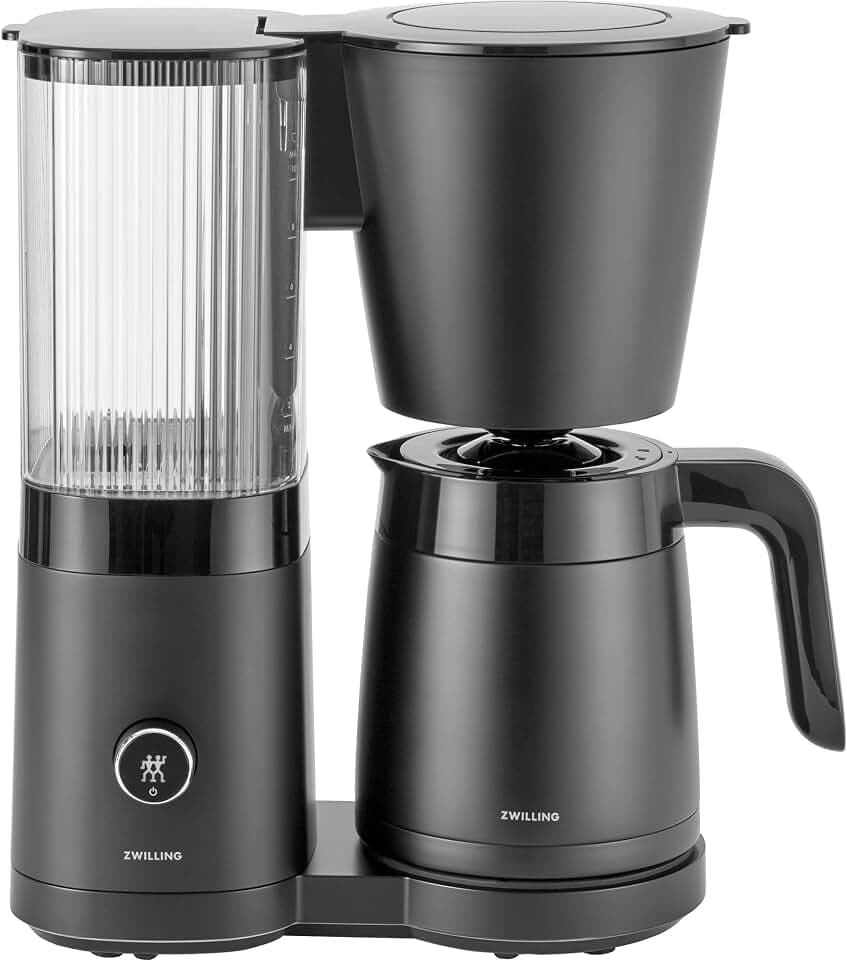 ZWILLING Enfinigy Drip Coffee Maker with Thermo Carafe 10 Cup, Awarded the SCA Golden Cup Standard, 2.5-qt, Black
